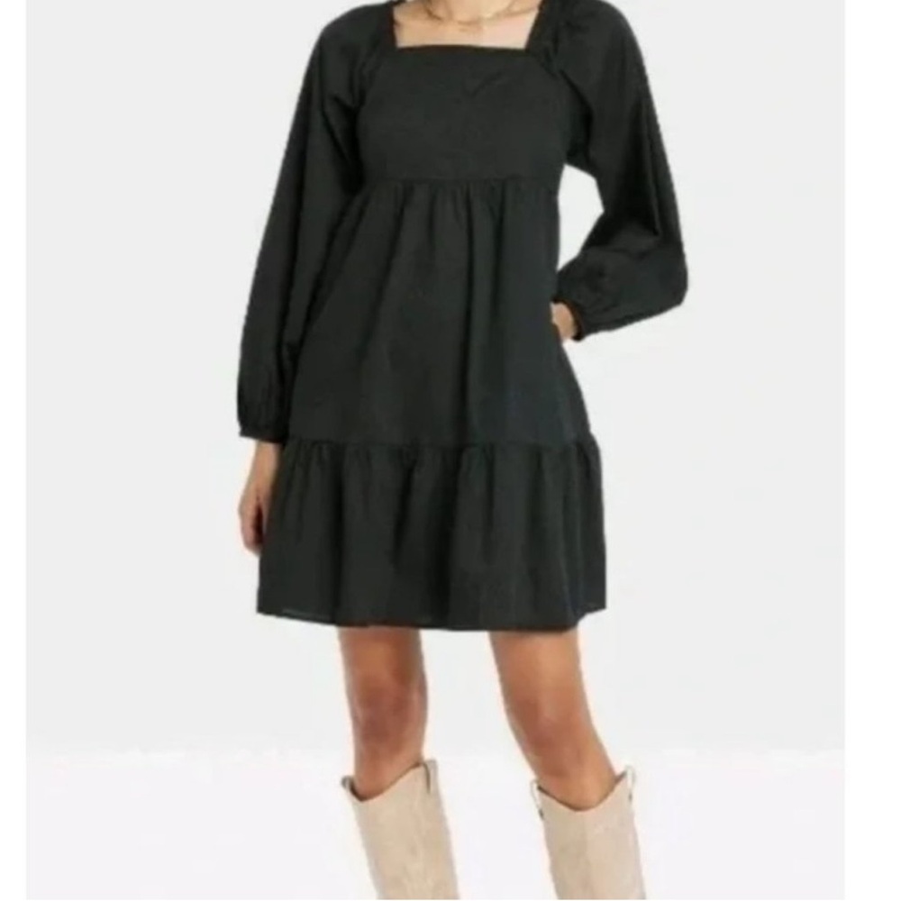 Universal Threads Puff Sleeve Mini Shift Smocked … - image 1